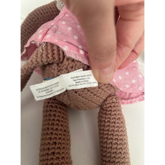 Pottery Barn Kids Knit Crochet Mouse Plush PBK - Picture 5 of 8